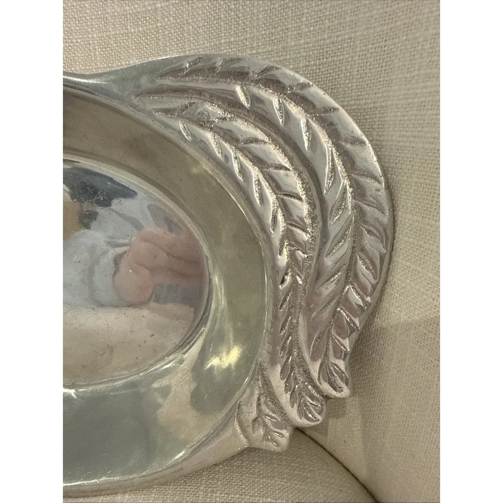 Cast Aluminum Chicken Serving Bowl Hen Romex Silver CandyDish Bread Bowl Trinket